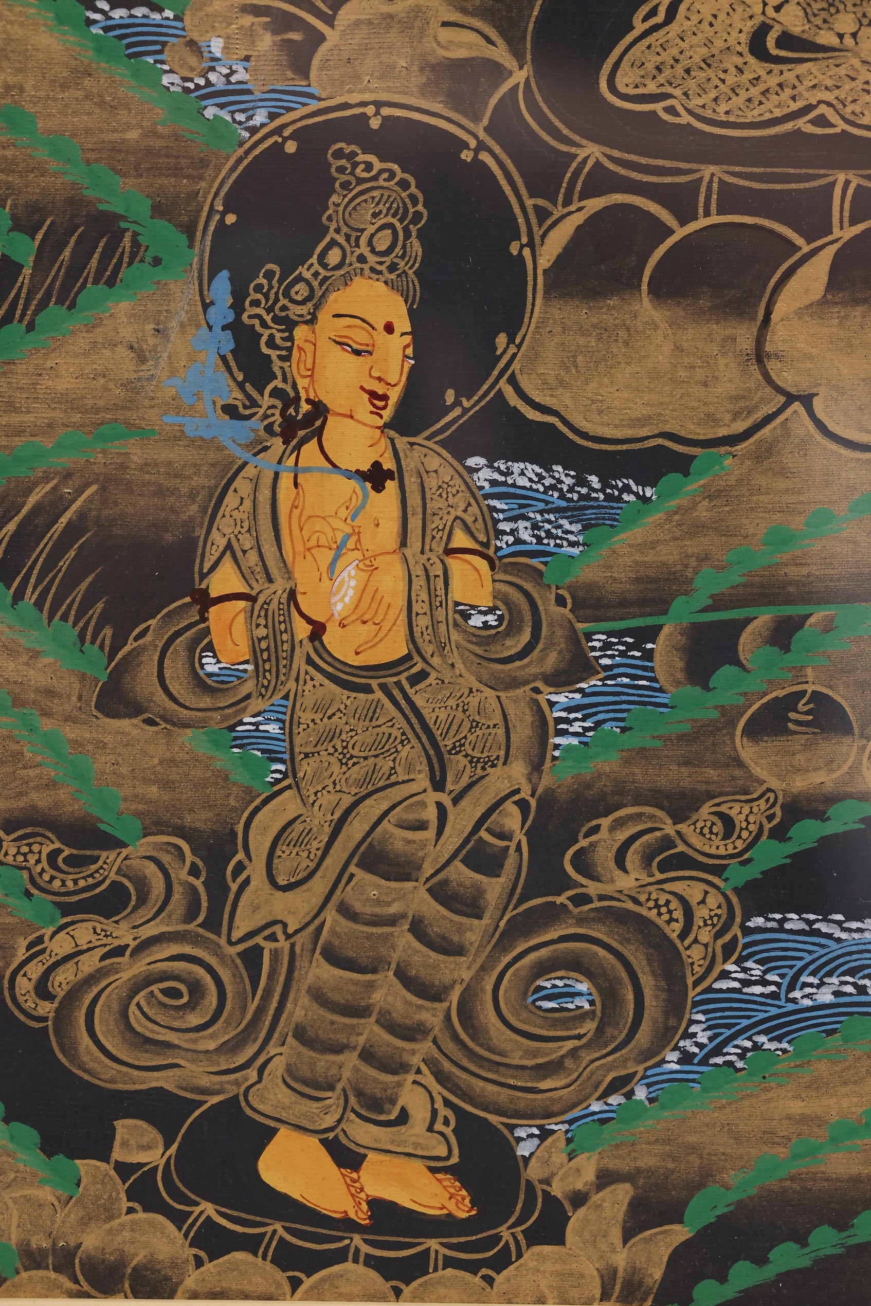 Akashagarbha Bodhisattva Knowledge Growth Thangka – Tibetan Buddhist art for academic and spiritual learning.