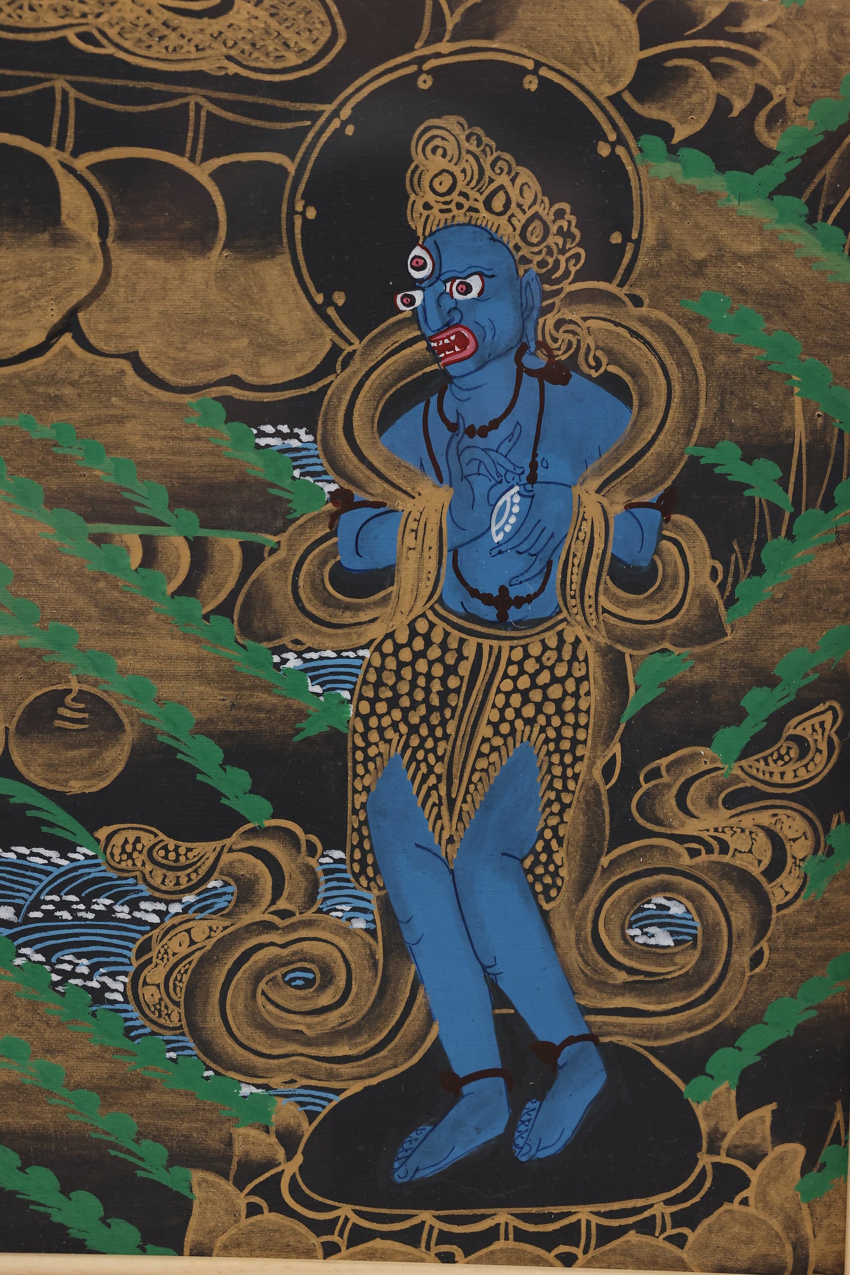 Akashagarbha Wisdom Sword Obstacle Clearing Thangka – Tibetan art for removing ignorance and mental blockages.