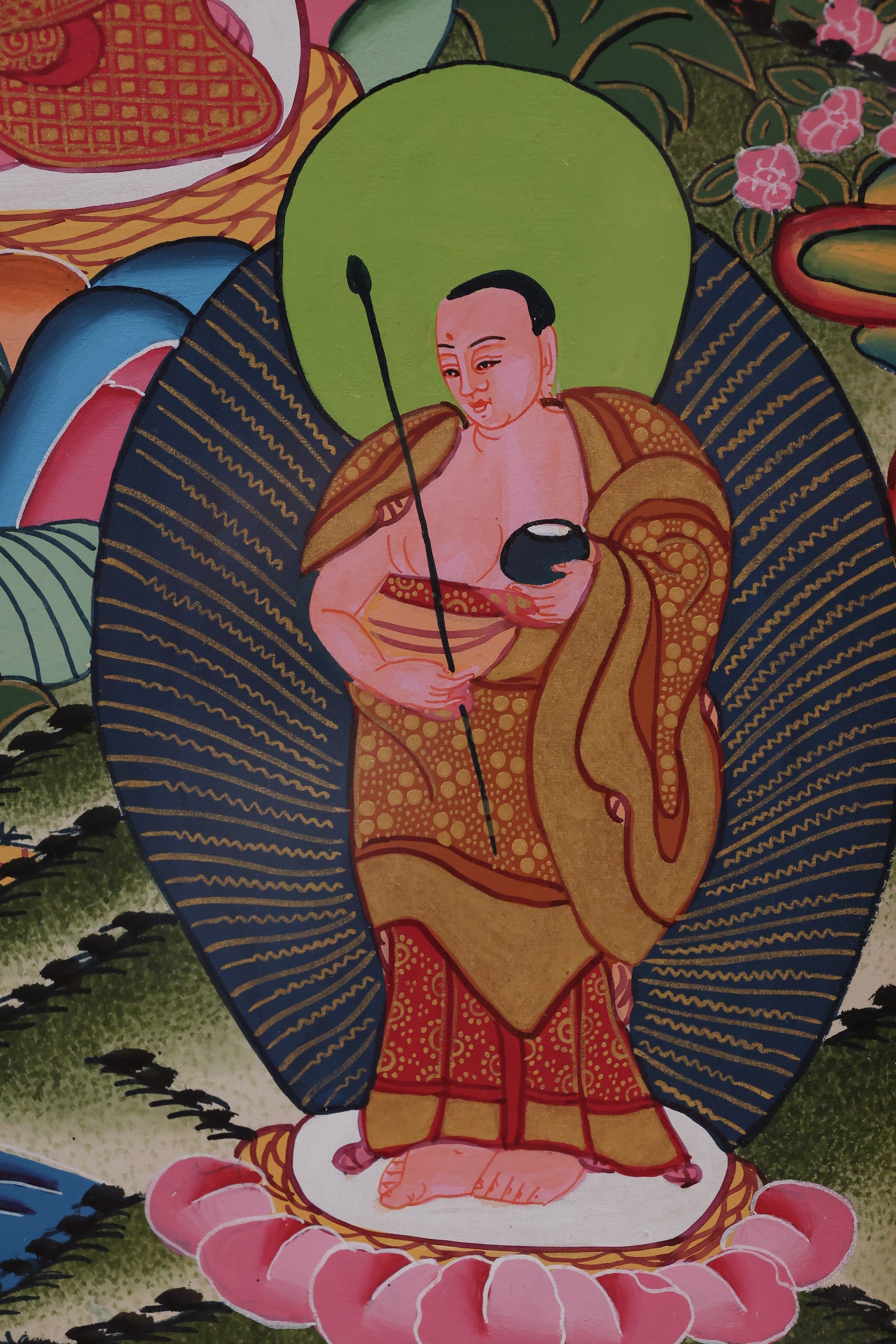 Amitabha Buddha Pure Land mandala thangka representing cosmic harmony and spiritual awakening.