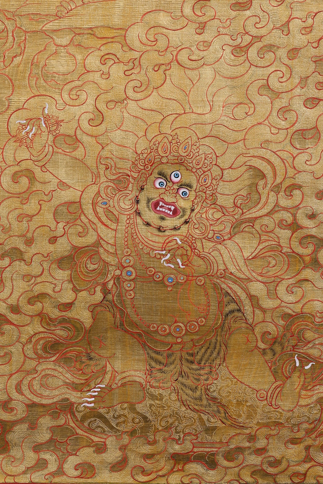 Thousand armed Avalokiteshvara protection Tibetan thangka, handcrafted bodhisattva painting for home and business