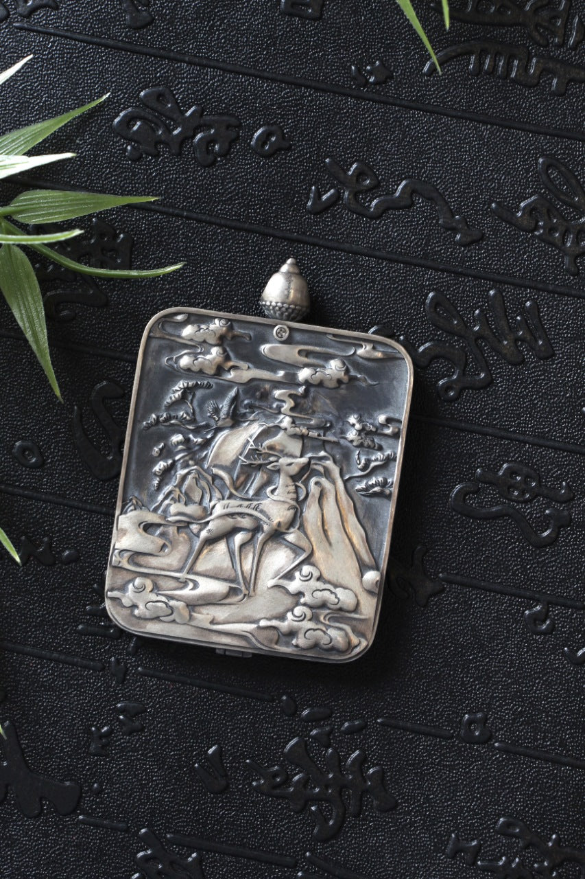 4x5cm Black Jambhala Thangka Pendant Most Powerful King of Wealth - detail 2