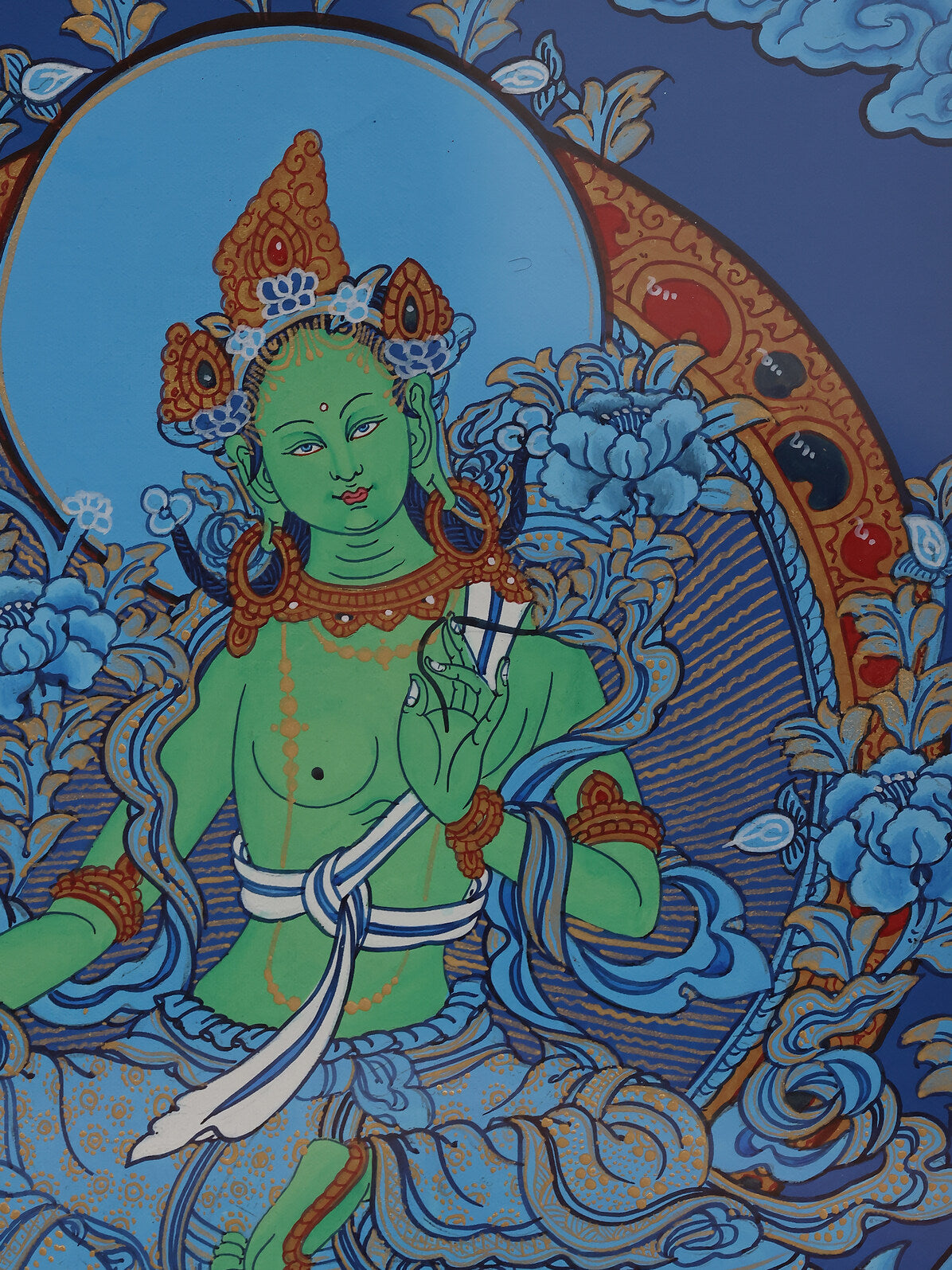 Blue Tara Thangka symbolizing spiritual awakening and inner peace
