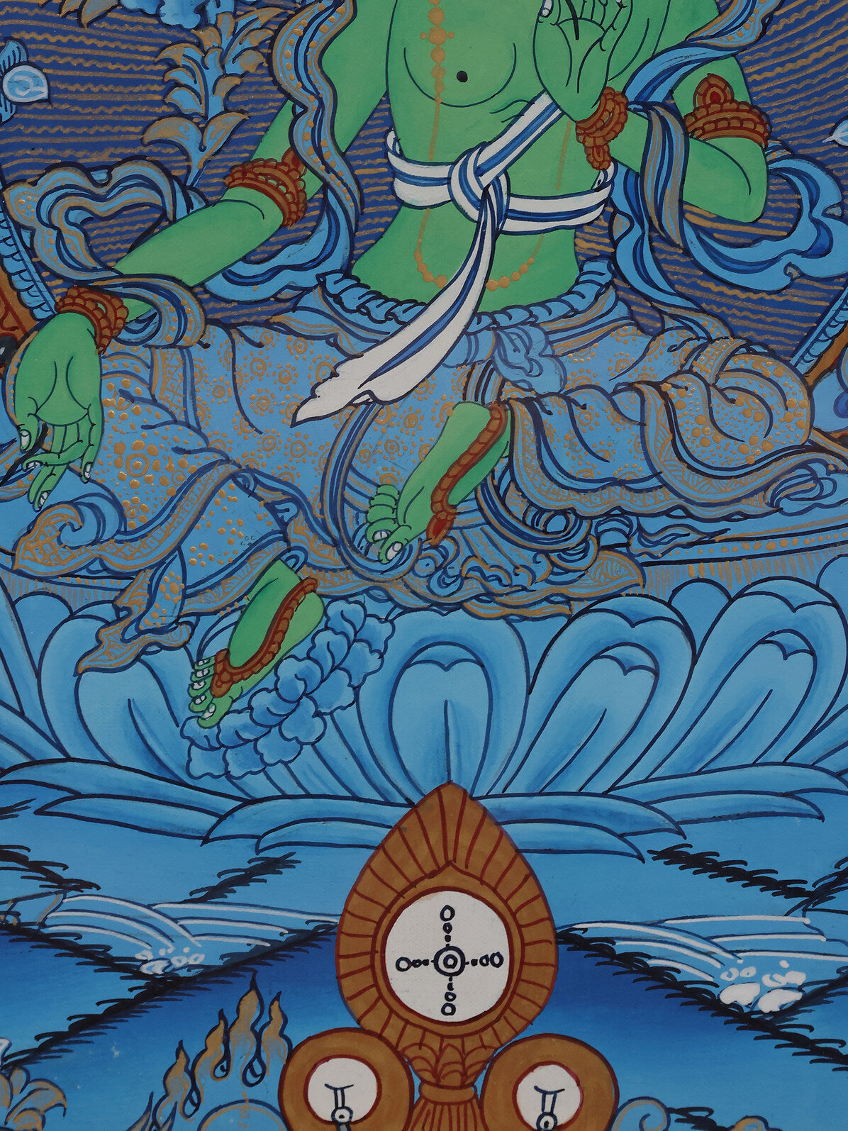 Healing and wellness Blue Tara Tibetan Buddhist artwork