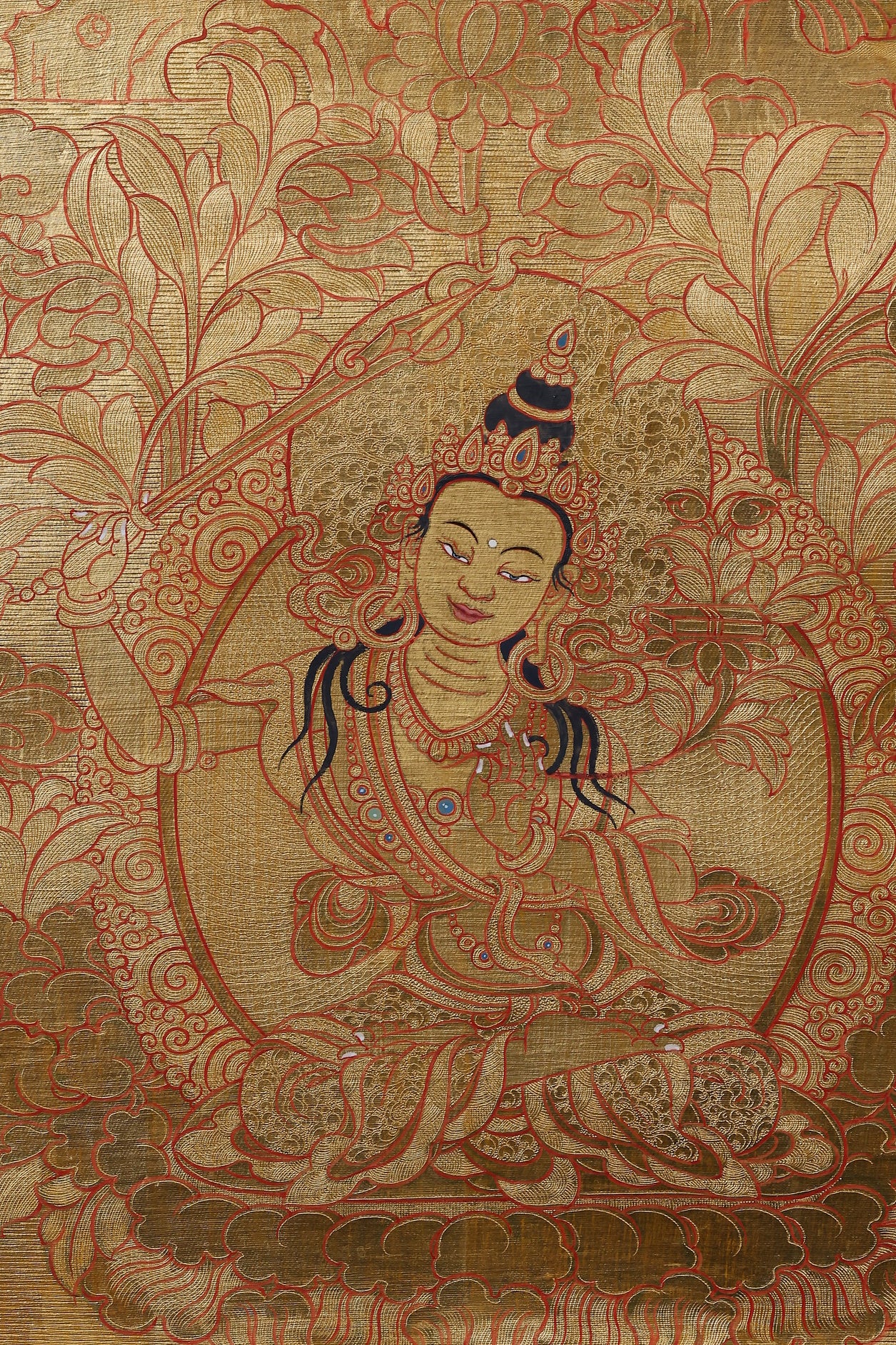  Eleven faced Avalokiteshvara thousand hands mandala thangka, sacred Tibetan Buddhist compassion and protection art