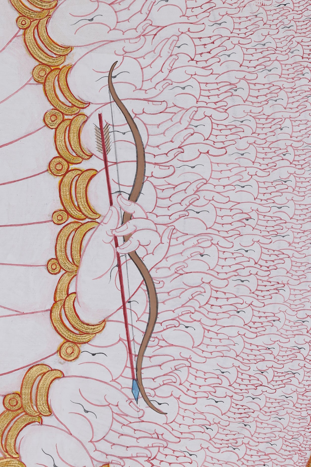  Thousand eyed Avalokiteshvara compassion Tibetan art, authentic hand painted thangka for spiritual awakening