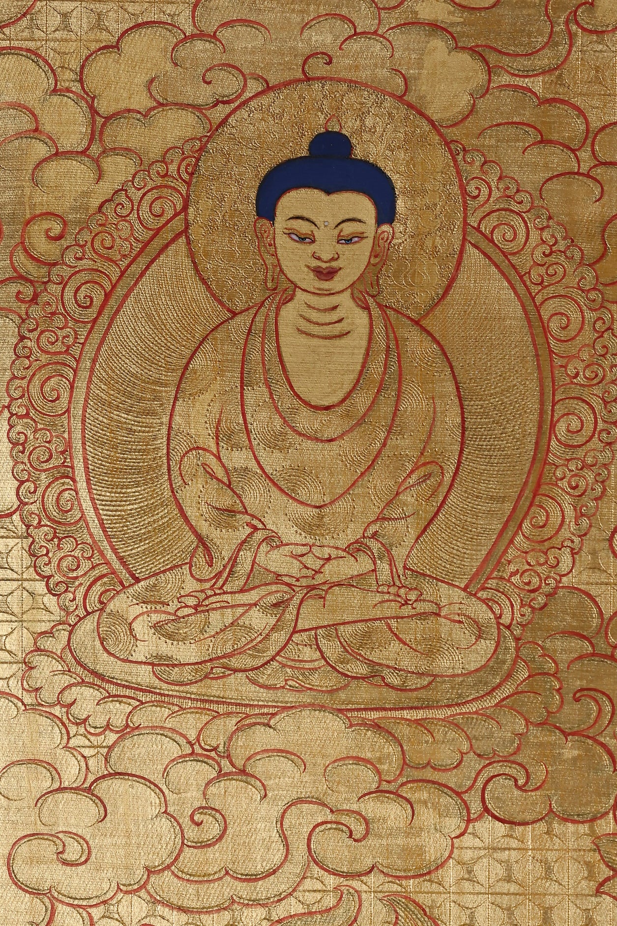 Eleven faced thousand hands Avalokiteshvara sacred thangka, Tibetan Buddhist wish fulfilling art for family harmony