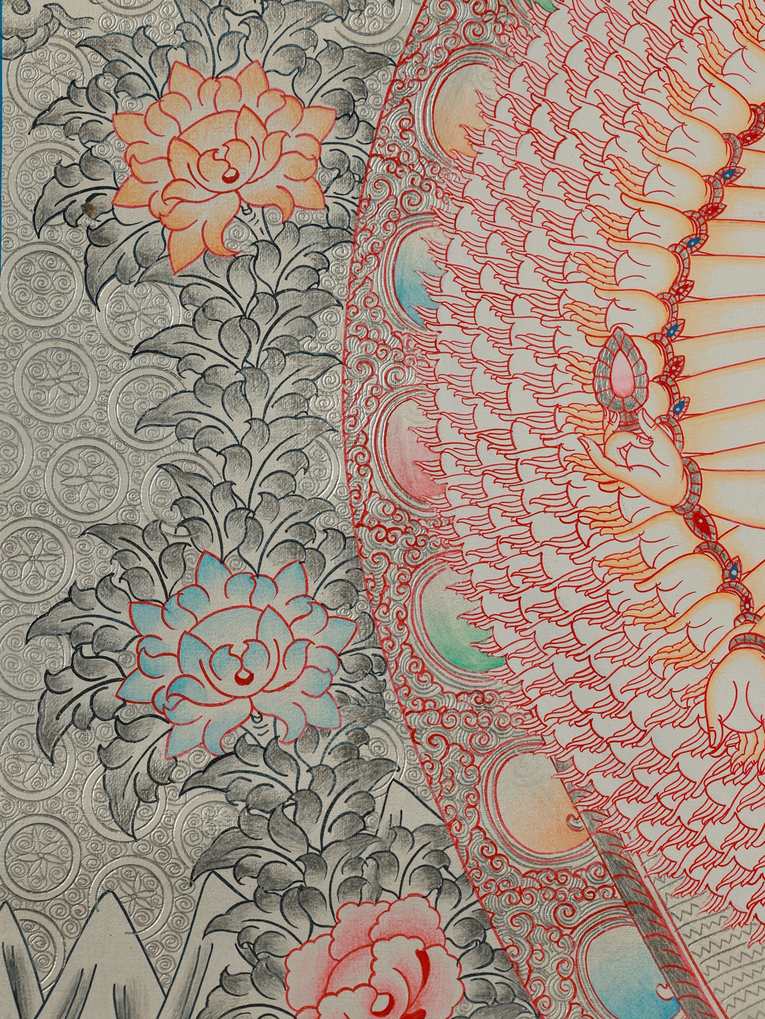 Green Tara Thangka associated with meditation practices in Tibetan Buddhism.