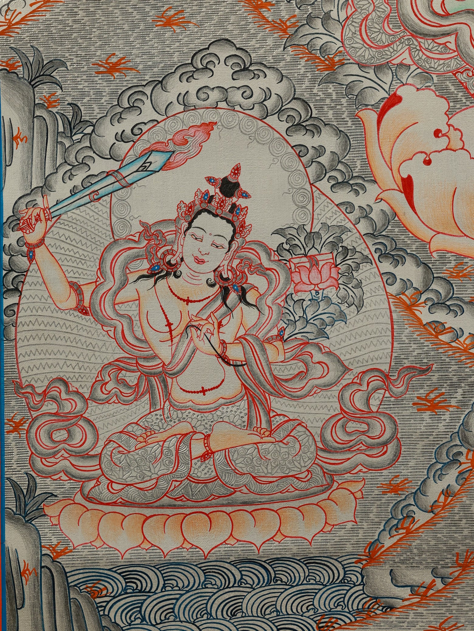 Tibetan Buddhist Green Tara Thangka expressing wisdom and compassion in sacred iconography.