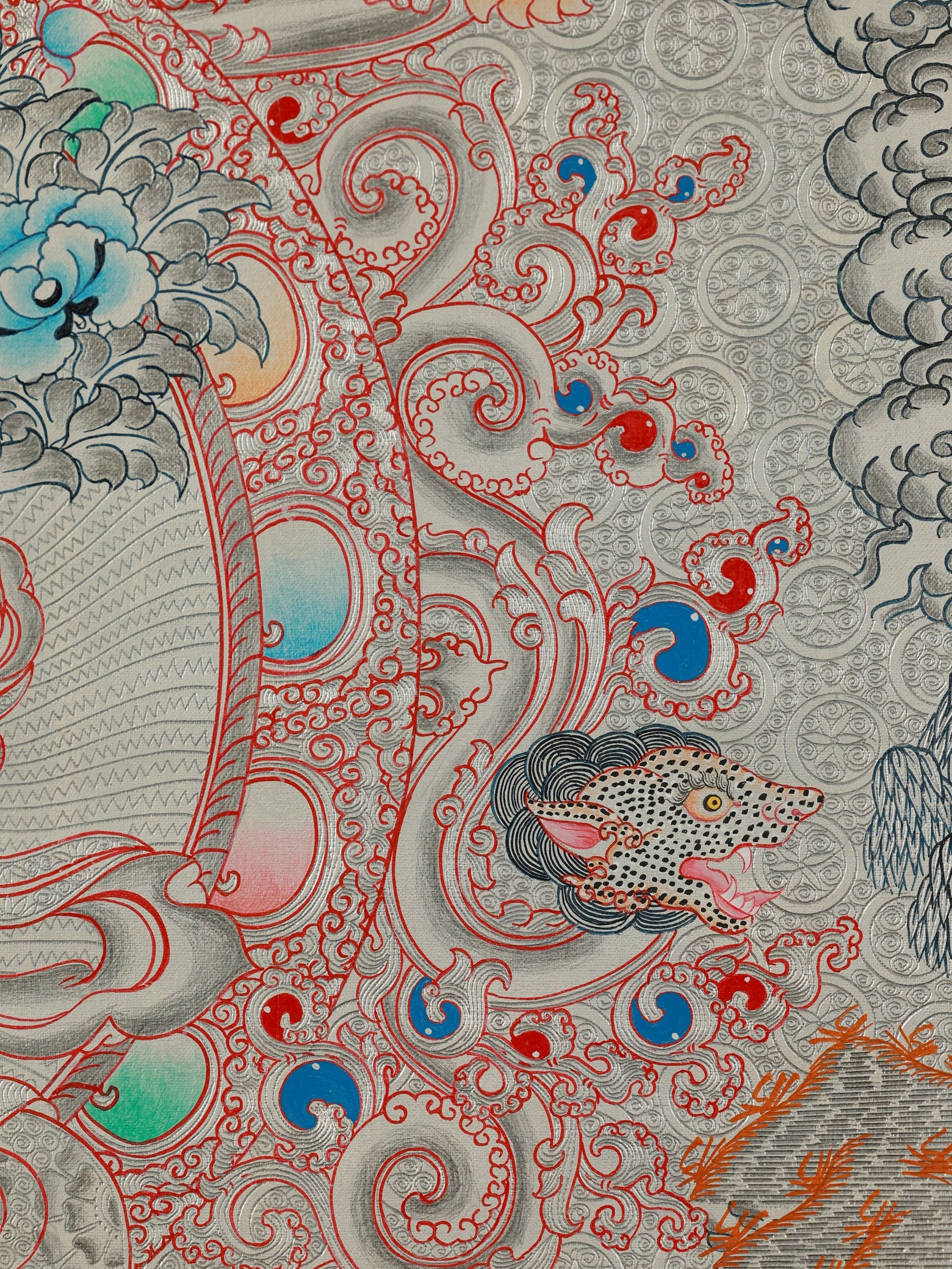 Traditional Tibetan Thangka featuring Green Tara in classic artistic style.