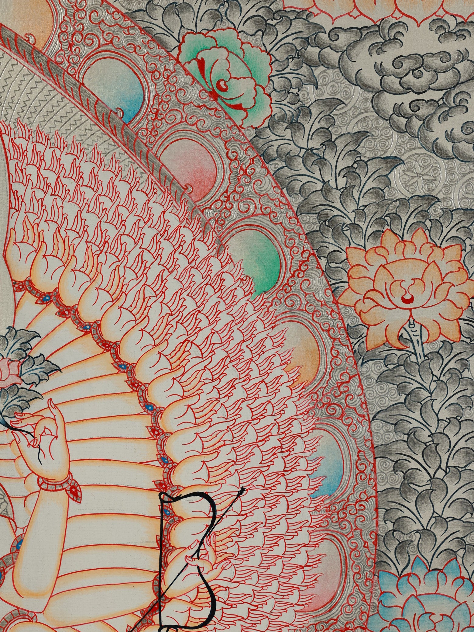 Green Tara Thangka portraying the compassionate protector figure in Tibetan Buddhism.