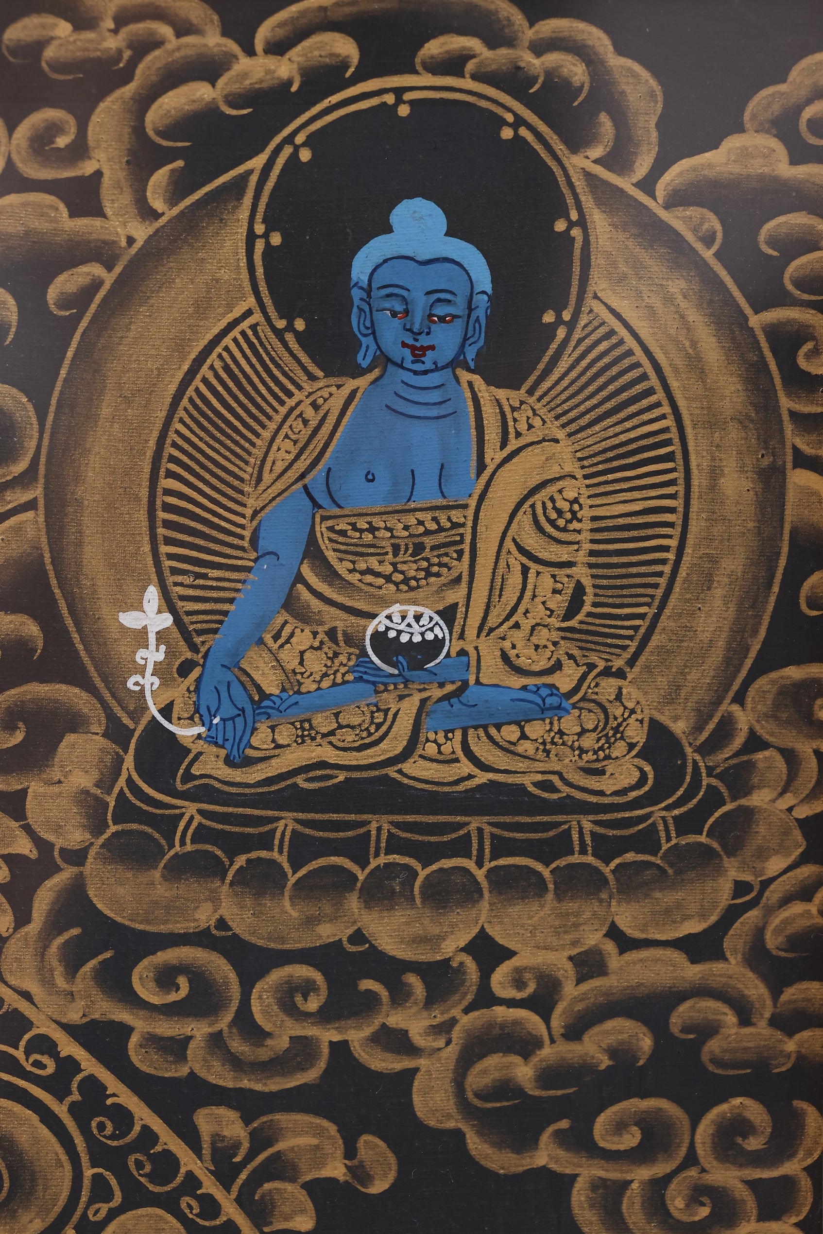 Akashagarbha Bodhisattva Knowledge Growth Thangka – Tibetan Buddhist art for academic and spiritual learning.