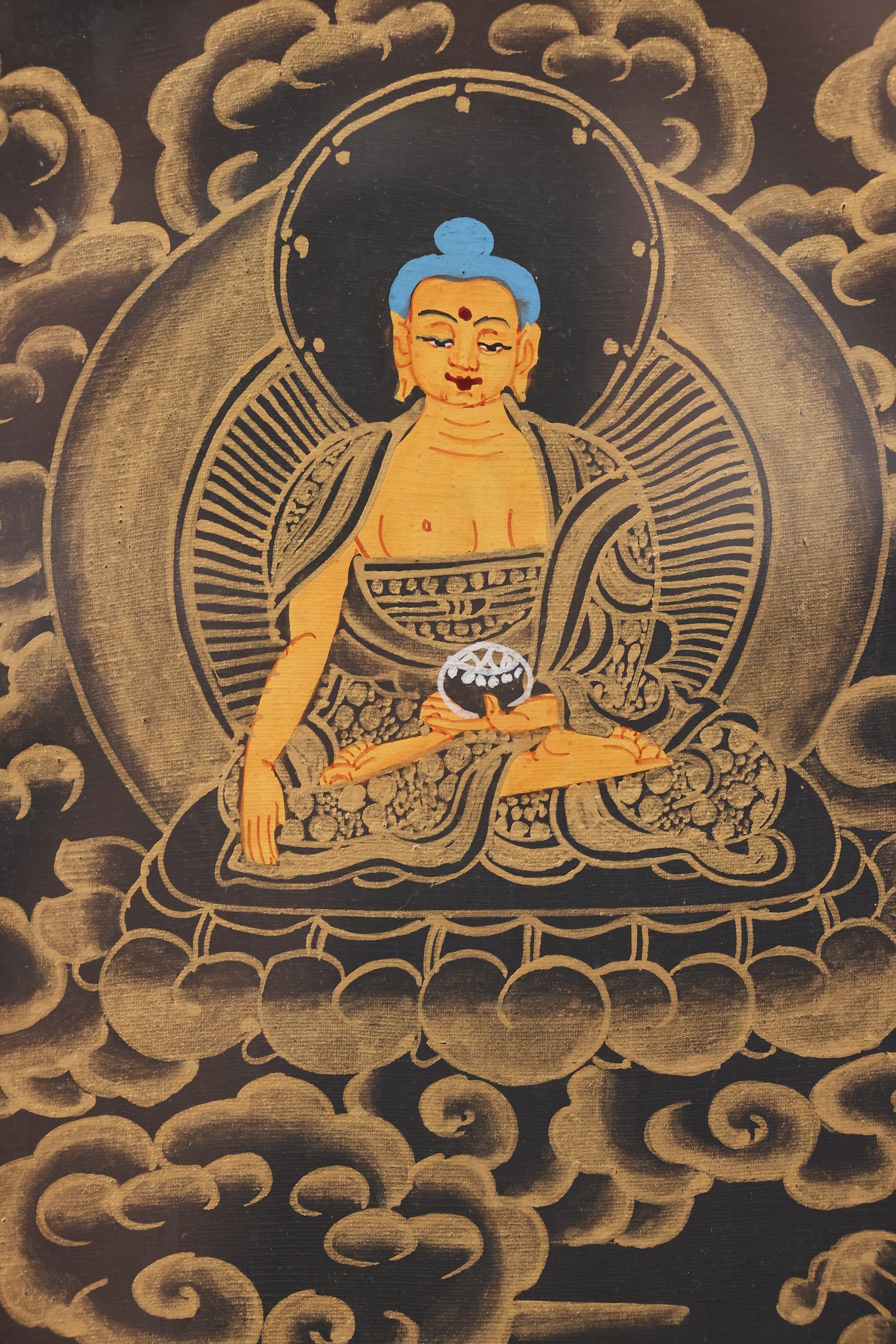 Akashagarbha Wisdom Sword Thangka – Tibetan art for cutting through confusion and ignorance.