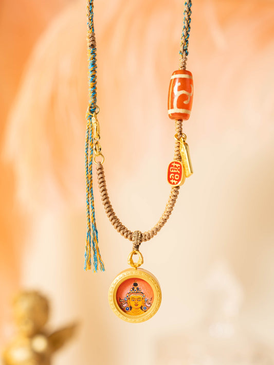  Close-up detail of the Rekong Manjushri Buddha Thangka showing hand-painted artistry, showcasing the wisdom deity symbolism.

