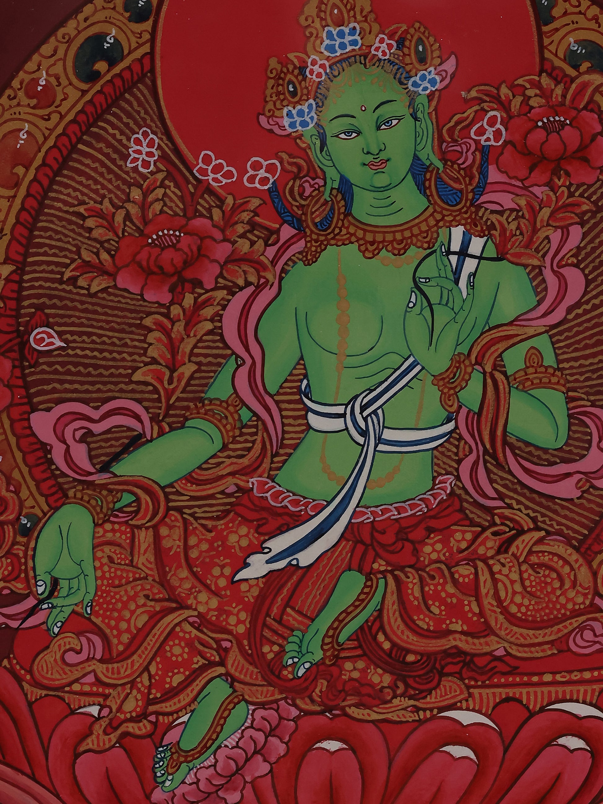 tibetan-buddhist-culture-red-thangka-green-tara-bodhisattva.jpg
Alt Text: “Green Tara Bodhisattva in Red Thangka, hand-painted Tibetan Buddhist thangka art.”