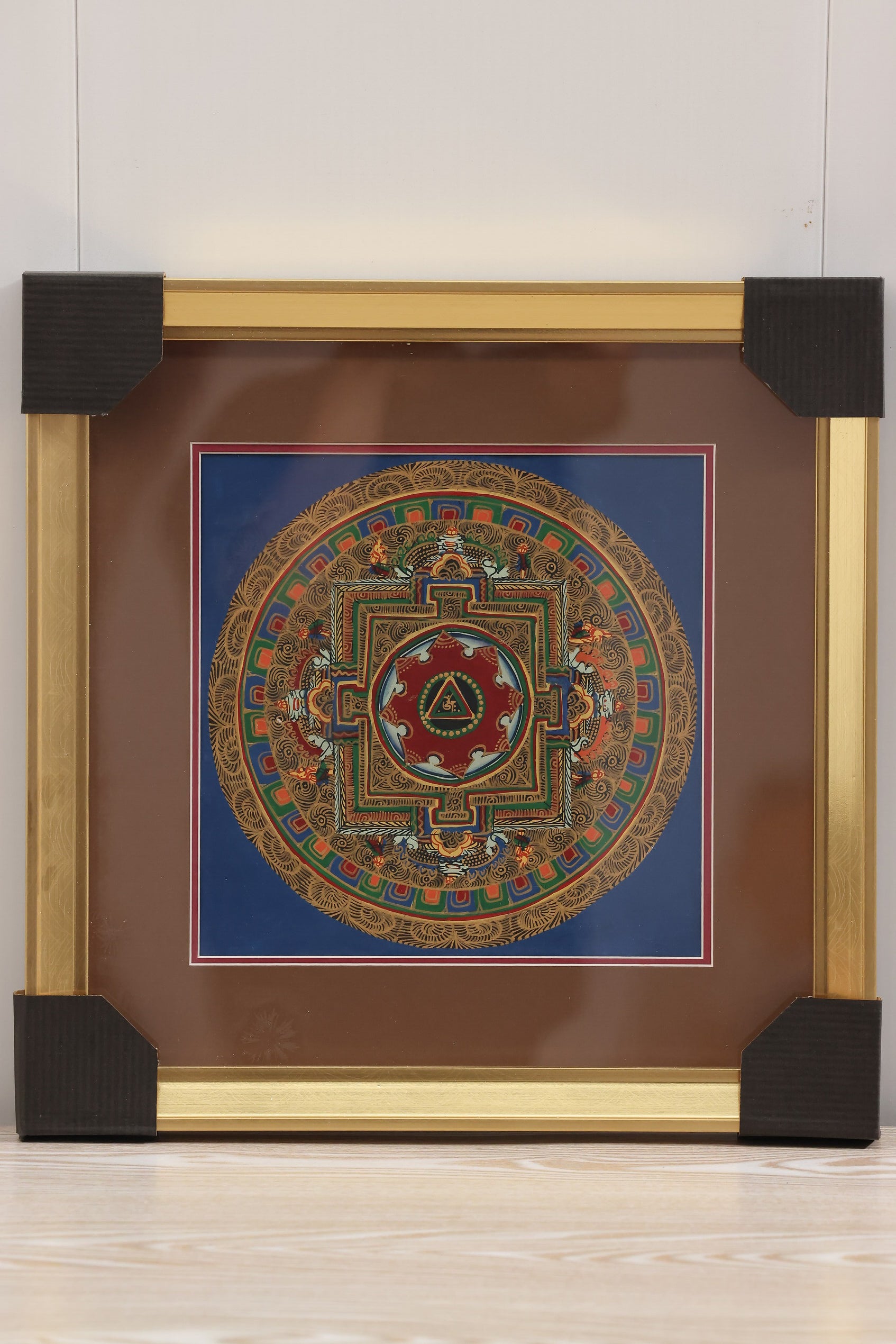 Sacred seed syllable mandala vibration thangka, artistic representation of seed syllable energy frequencies and cosmic resonance.