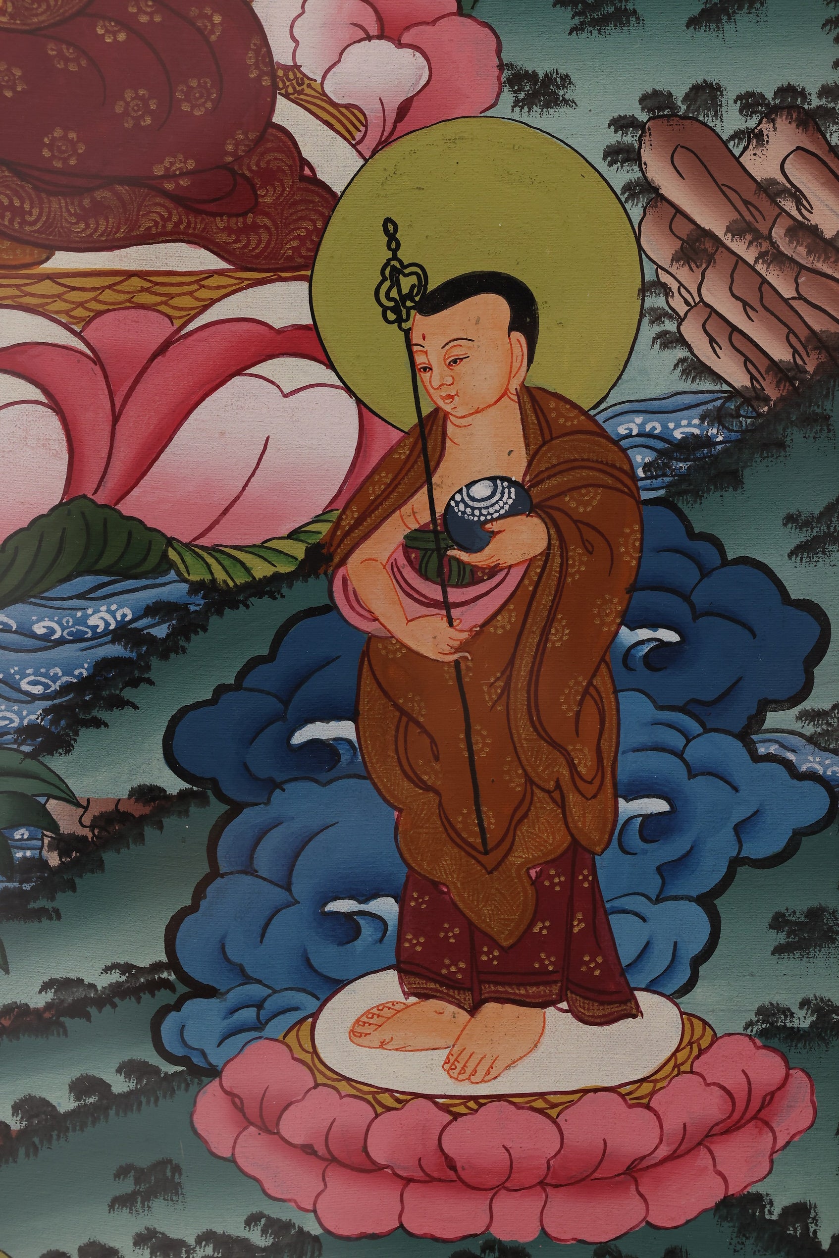 Shakyamuni Buddha Thangka displaying Tibetan culture, exquisitely hand-painted