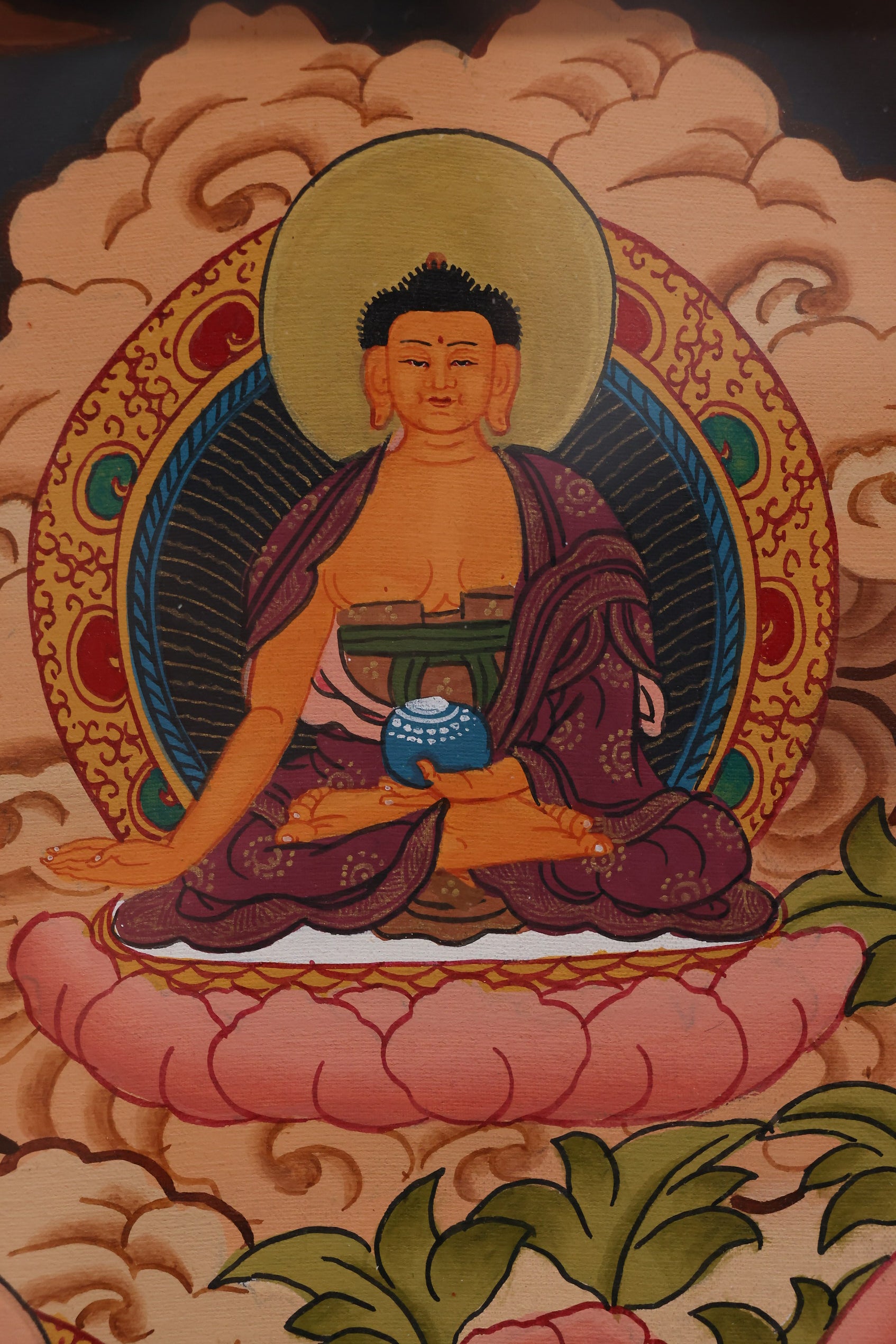 Bhaisajyaguru healing mandala thangka symbolizing physical recovery, mental clarity, and spiritual renewal.