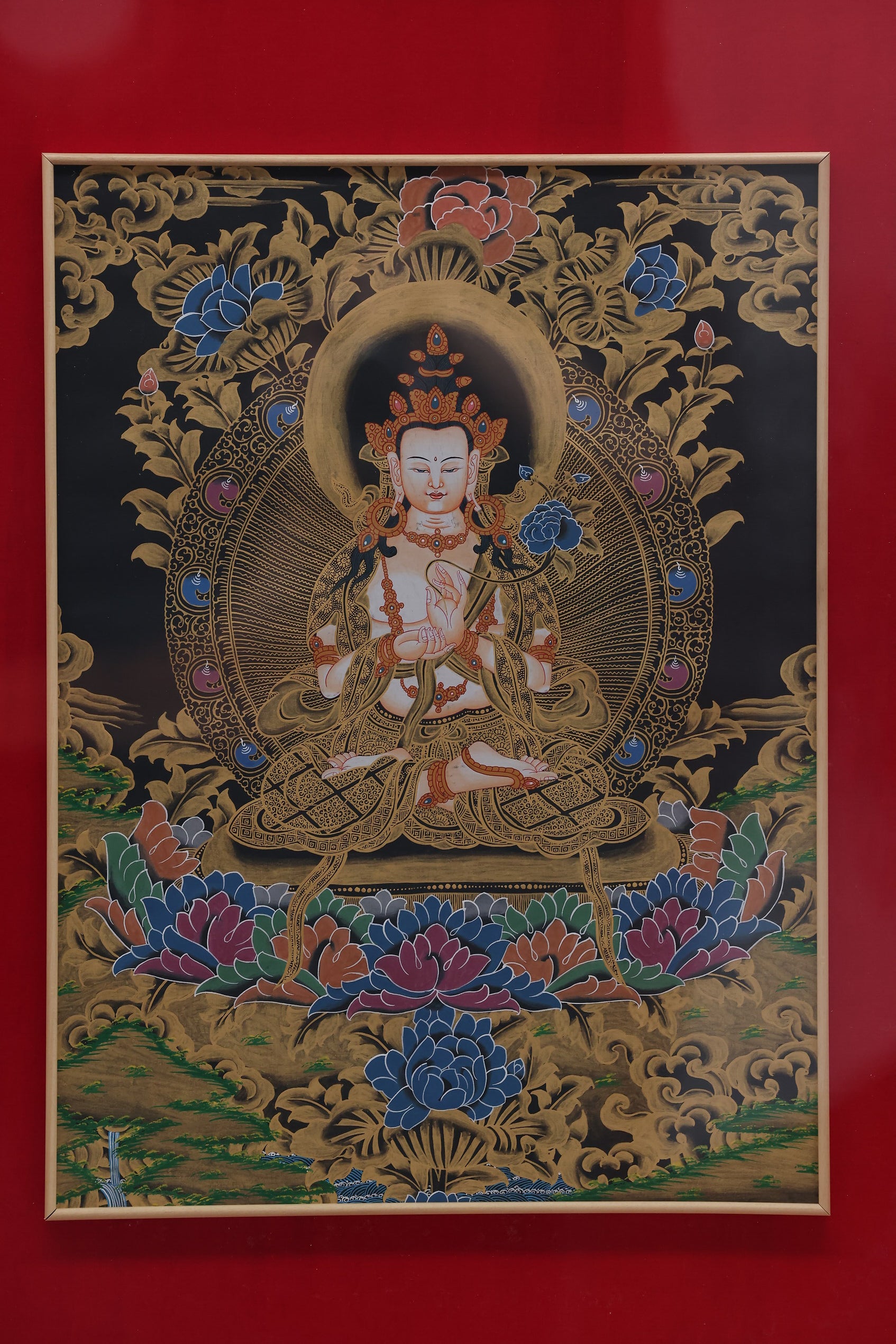 Tibetan Buddhist Vajrasattva Bodhisattva Thangka illustrating sacred purification practice and the path of Vajrayana confession.