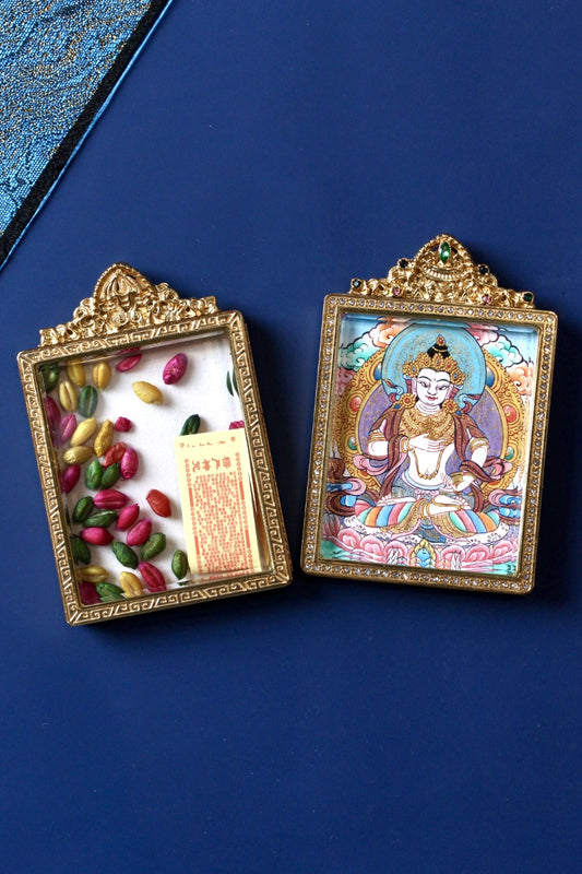4×5cm Nepali Vajrasattva Thangka Pendant: A Collectible Vessel of Purification & Spiritual Renewal