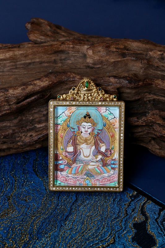 4×5cm Nepali Vajrasattva Thangka Pendant: A Collectible Vessel of Purification & Spiritual Renewal