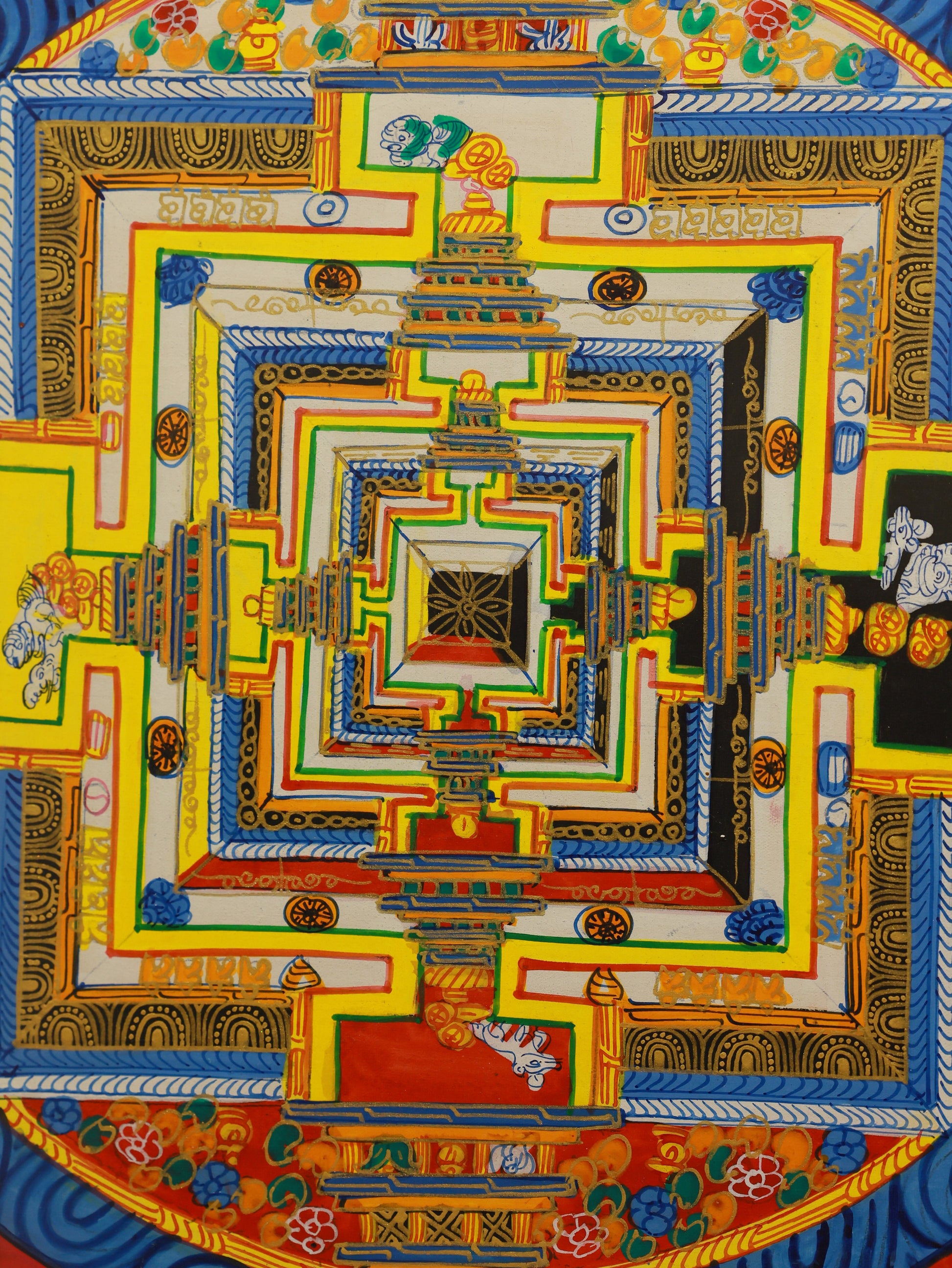 Amitayus Mandala thangka associated with longevity, vitality, and blessing rituals in Tibetan Buddhist tradition.