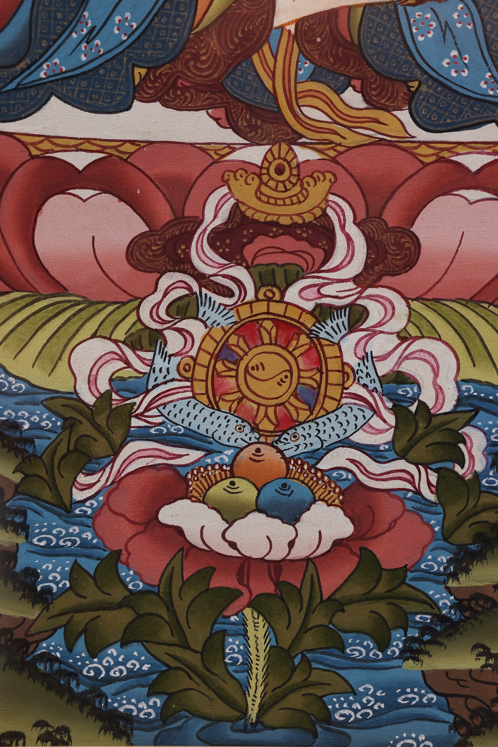 White Tara seated on a lotus throne, symbolizing purity, compassion, and enlightened longevity