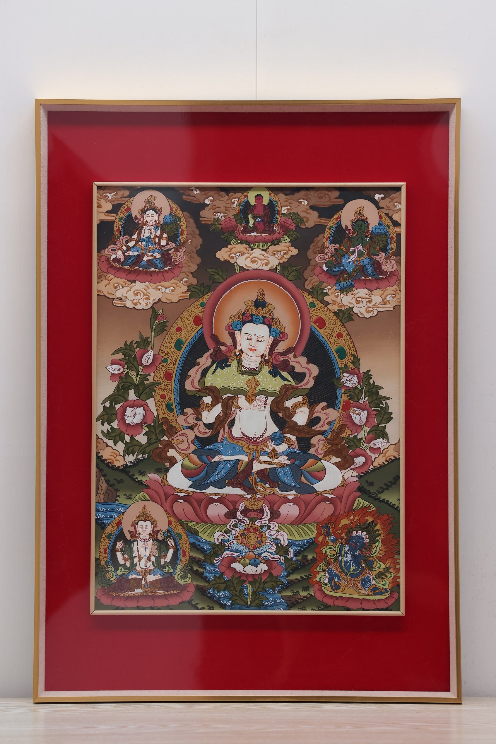 Tibetan Buddhist White Tara Bodhisattva thangka for longevity protection and spiritual well-being