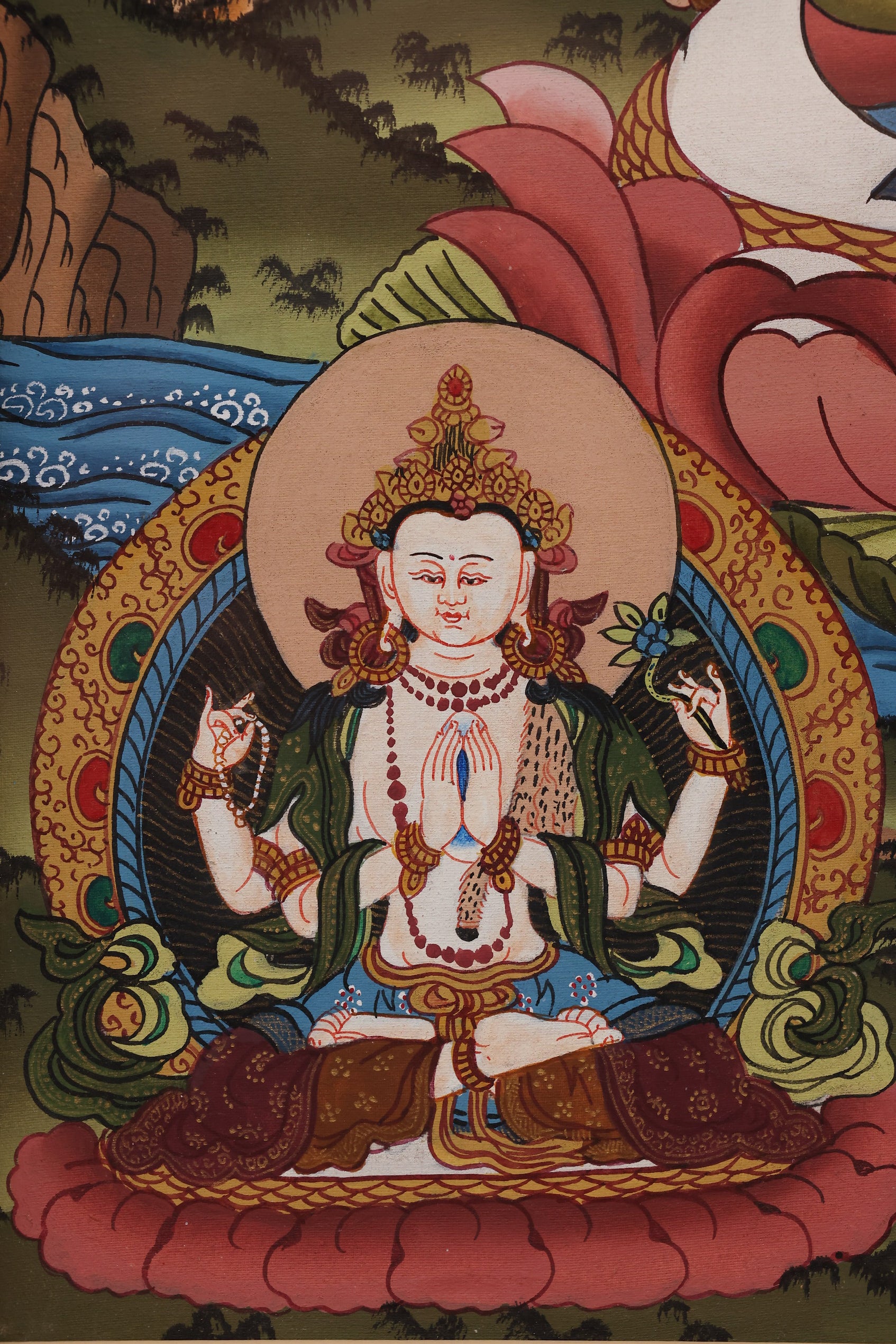 White Tara longevity blessing thangka representing life extension and compassionate protection