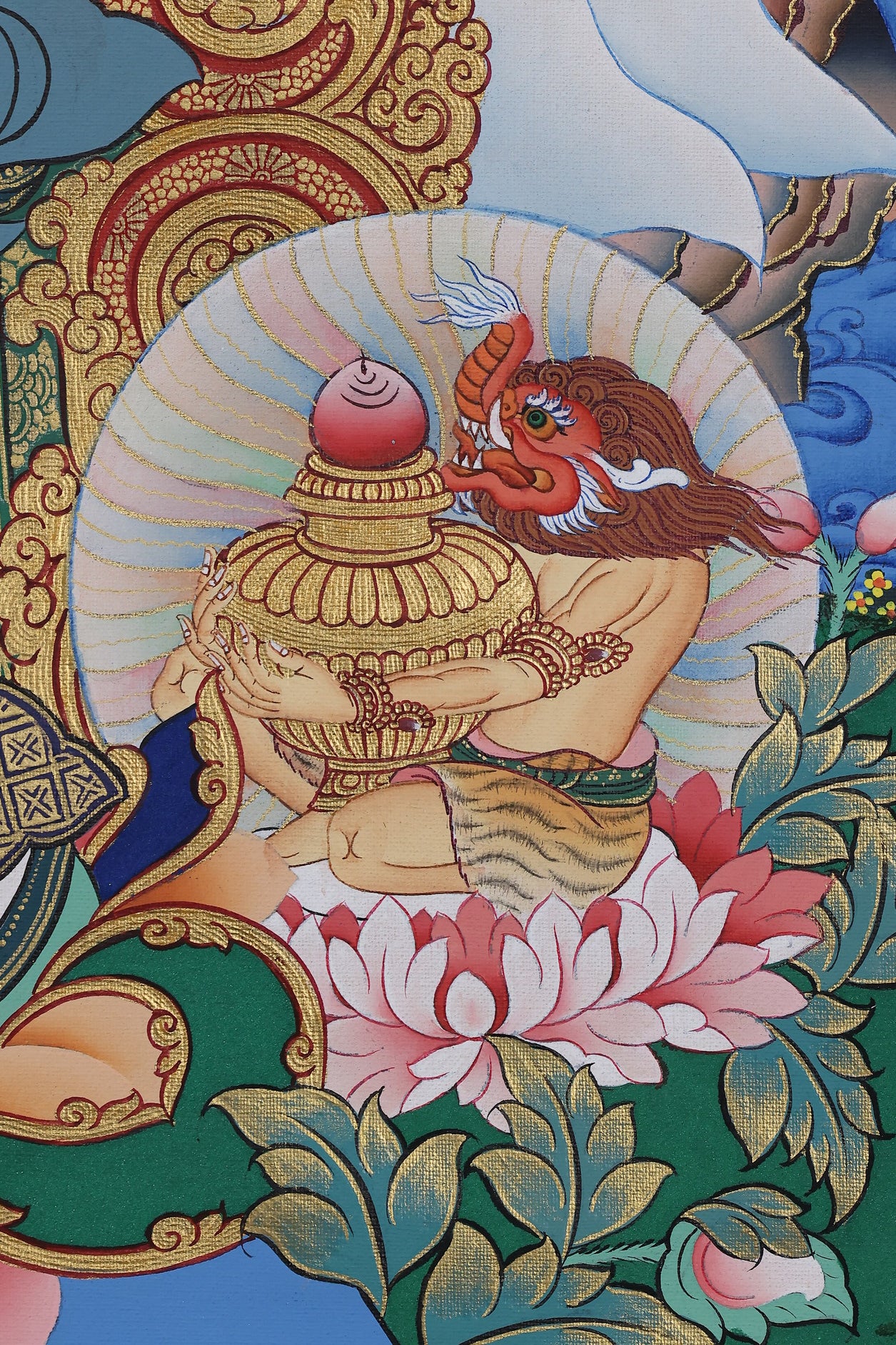 tibetan-buddhist-culture Tibetan protector Zan God thangka representing abundance, land blessings, and traditional Buddhist iconography.jpg