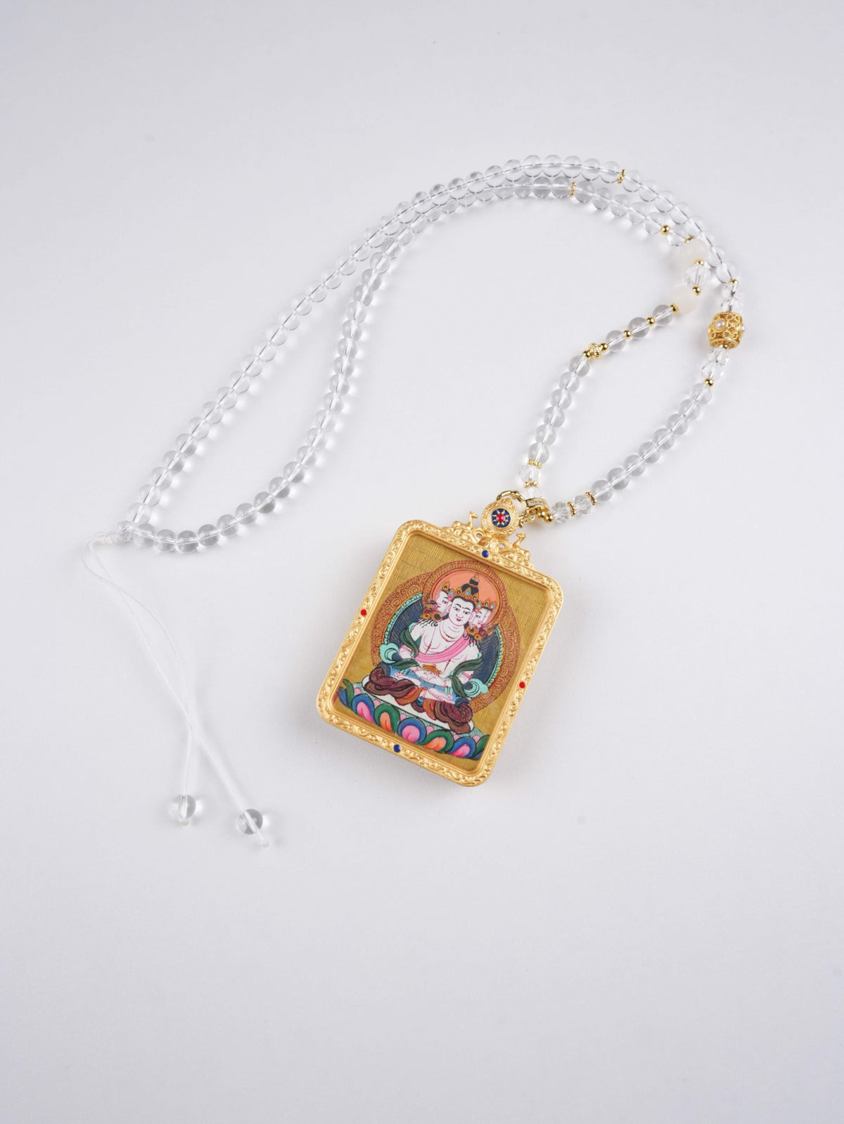 Vairocana Zodiac Guardian pendant, Tibetan Buddhist Thangka symbolizing protection and clarity.