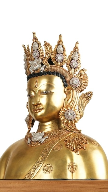 Authentic Dipankara Buddha Tibetan Buddhist statues, handmade gilded Buddha Statue-Art with mineral pigments, spiritual and collectible Buddhist art.