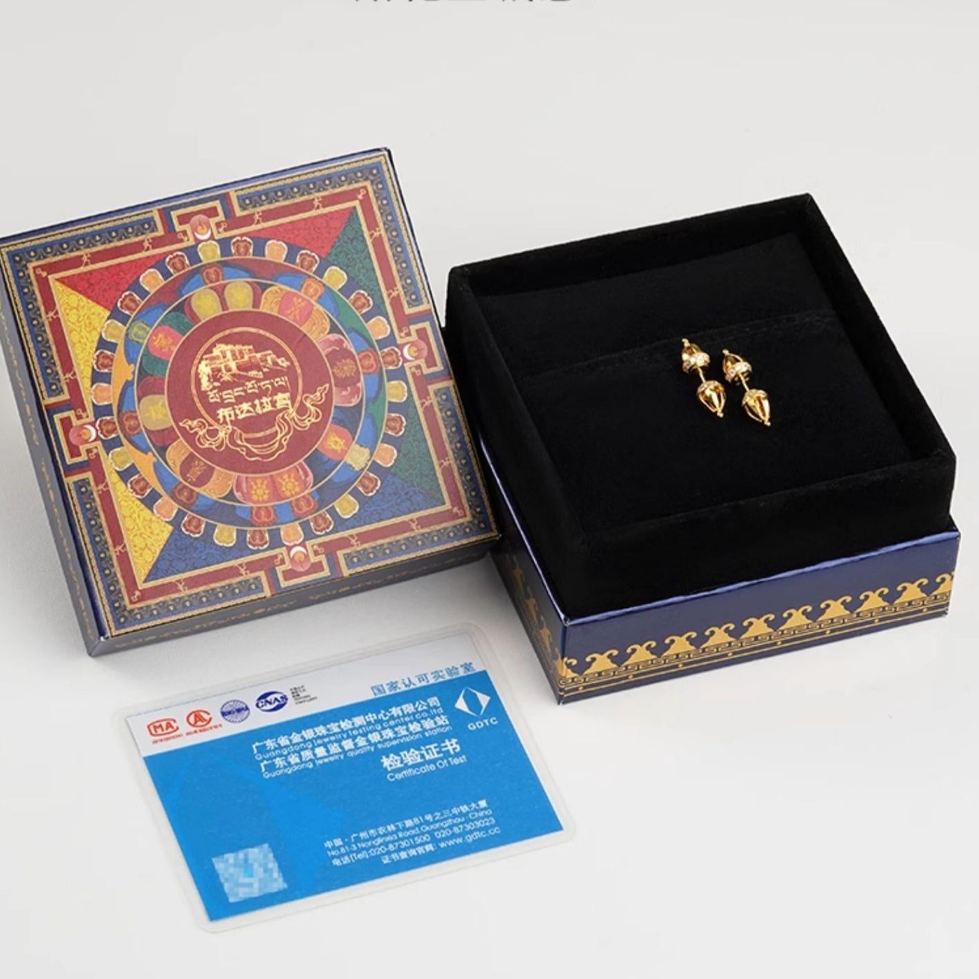 Tibetan handmade 925 silver Dorje earrings inspired by Buddhist sacred symbols for balance and wisdom.