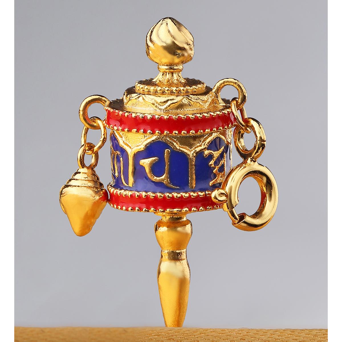 Prosperity and blessing enamel pendant without chain, handmade art.