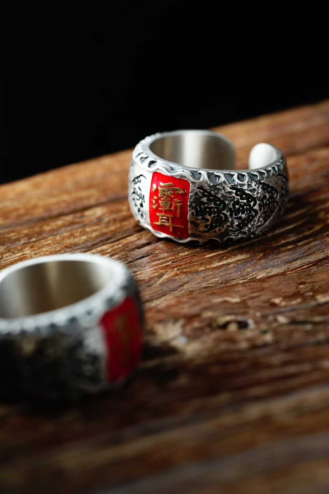 925 silver Five Thunder Protection ring, handcrafted with precision in Tibetan Buddhist style.