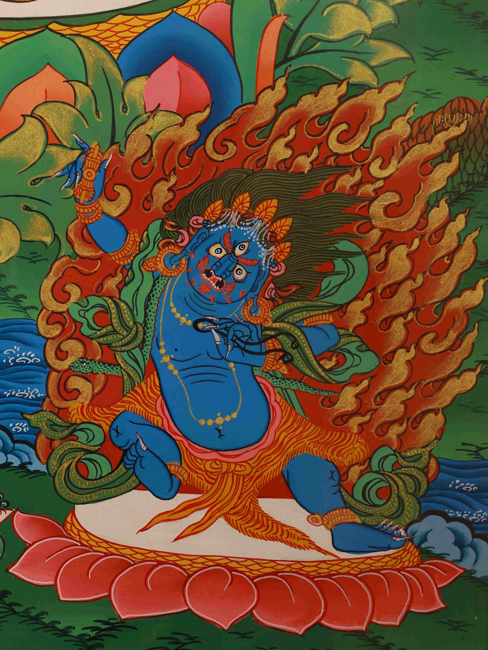 Tibetan Buddhist Four-Armed Guan Yin Thangka, authentic Tibetan Buddha art for home