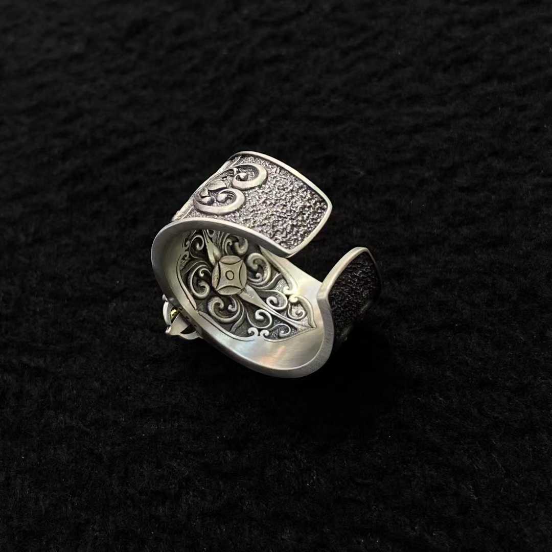 Handcrafted Vajra gemstone ring representing protection and clarity.