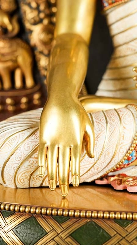 Shakyamuni Buddha Statue Gilt Painted Collectible, Authentic Tibetan Buddhist Art