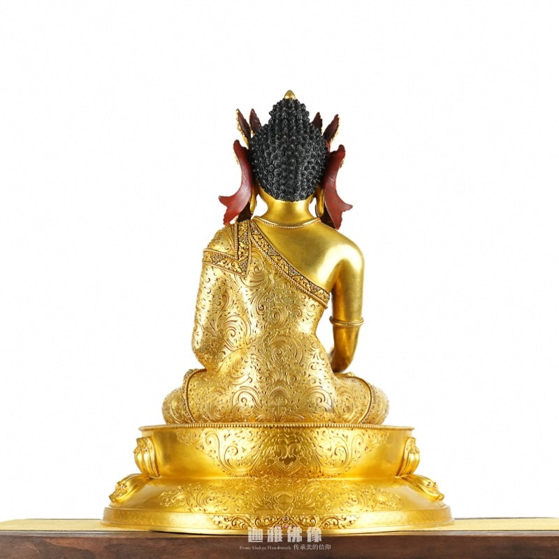 Shakyamuni Buddha statue made with mineral pigments, Tibetan Buddhist Statue-Art symbolizing wisdom and enlightenment