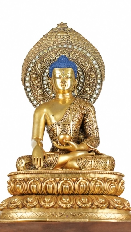 Tibetan Buddhist statues Shakyamuni Buddha Statue-Art crafted by hand using traditional mineral pigments