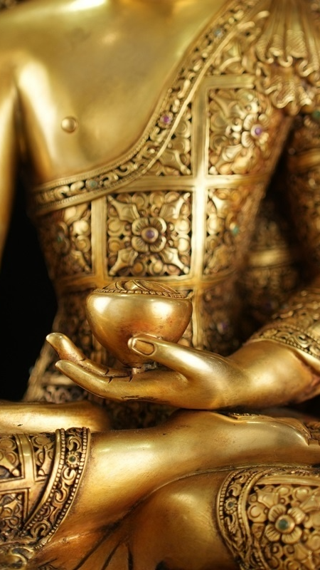 Tibetan Buddhist statues Shakyamuni Buddha Statue-Art front view, serene meditation posture