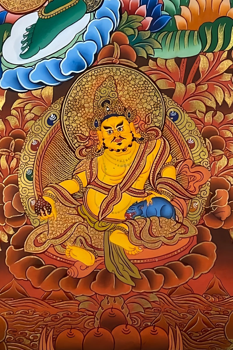 Sacred Green Tara thangka, pure hand-painted Tibetan Buddhist artwork, ideal for meditation, prayer, and home altars.