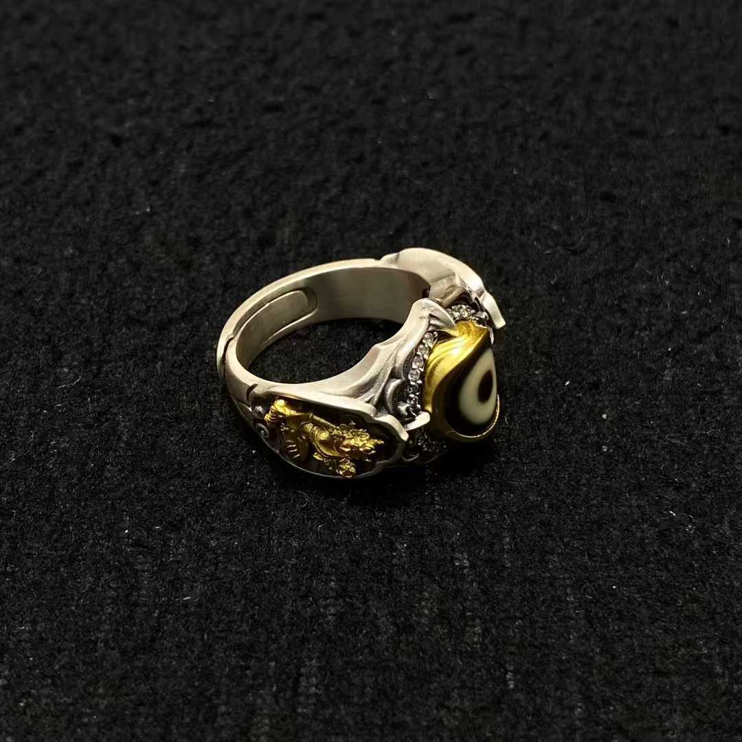 Tibetan Buddhist Green Tara ring symbolizing compassion and swift blessings