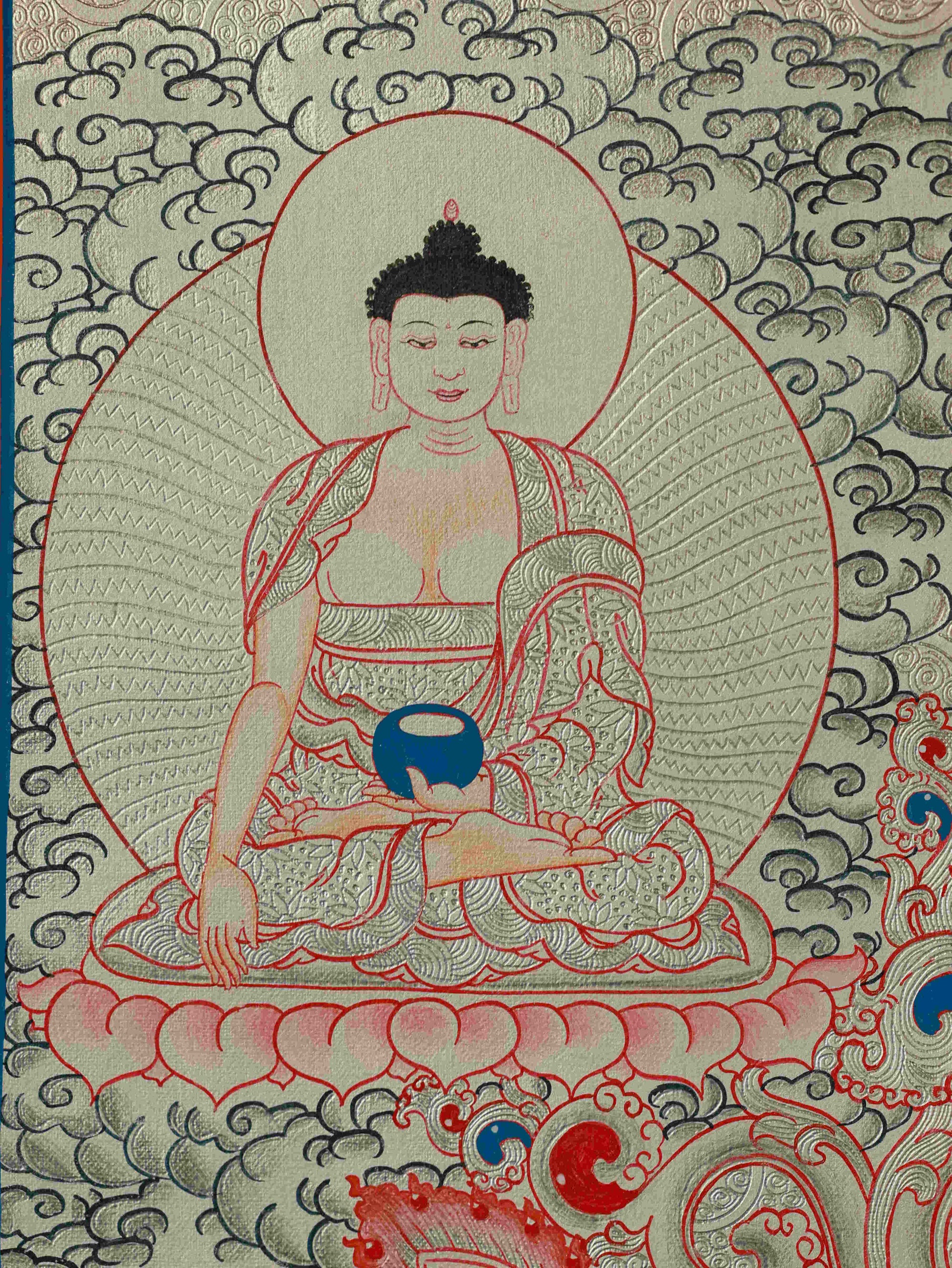 Handmade Tibetan Buddhist Green Tara Thangka, perfect for home altar or meditation space.