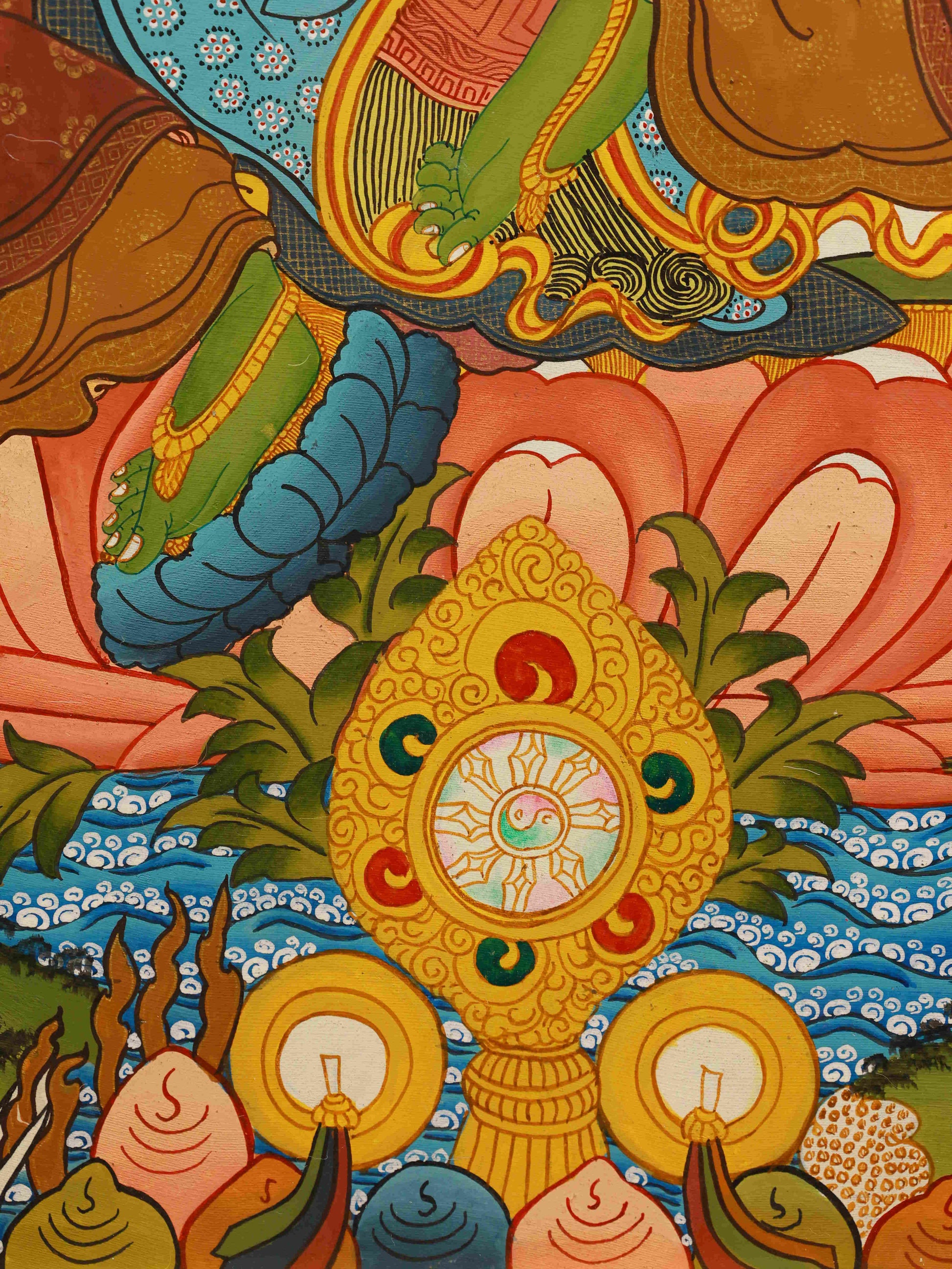 Tibetan Buddhist Green Tara Goddess Thangka – Healing and Prosperity Symbol