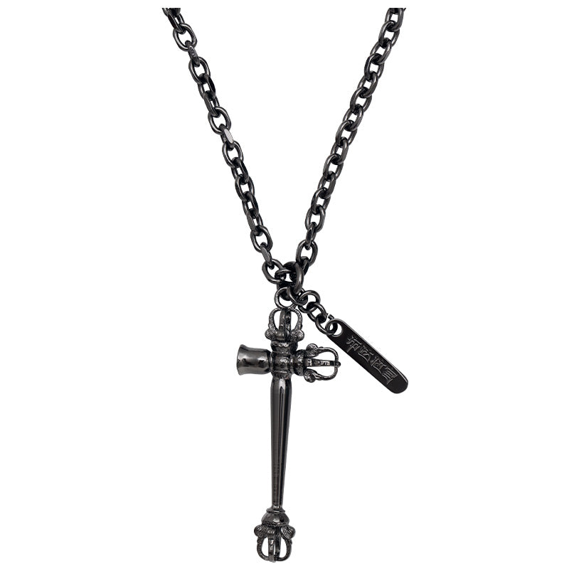 Handcrafted Tibetan gold necklace representing spiritual strength and clarity.