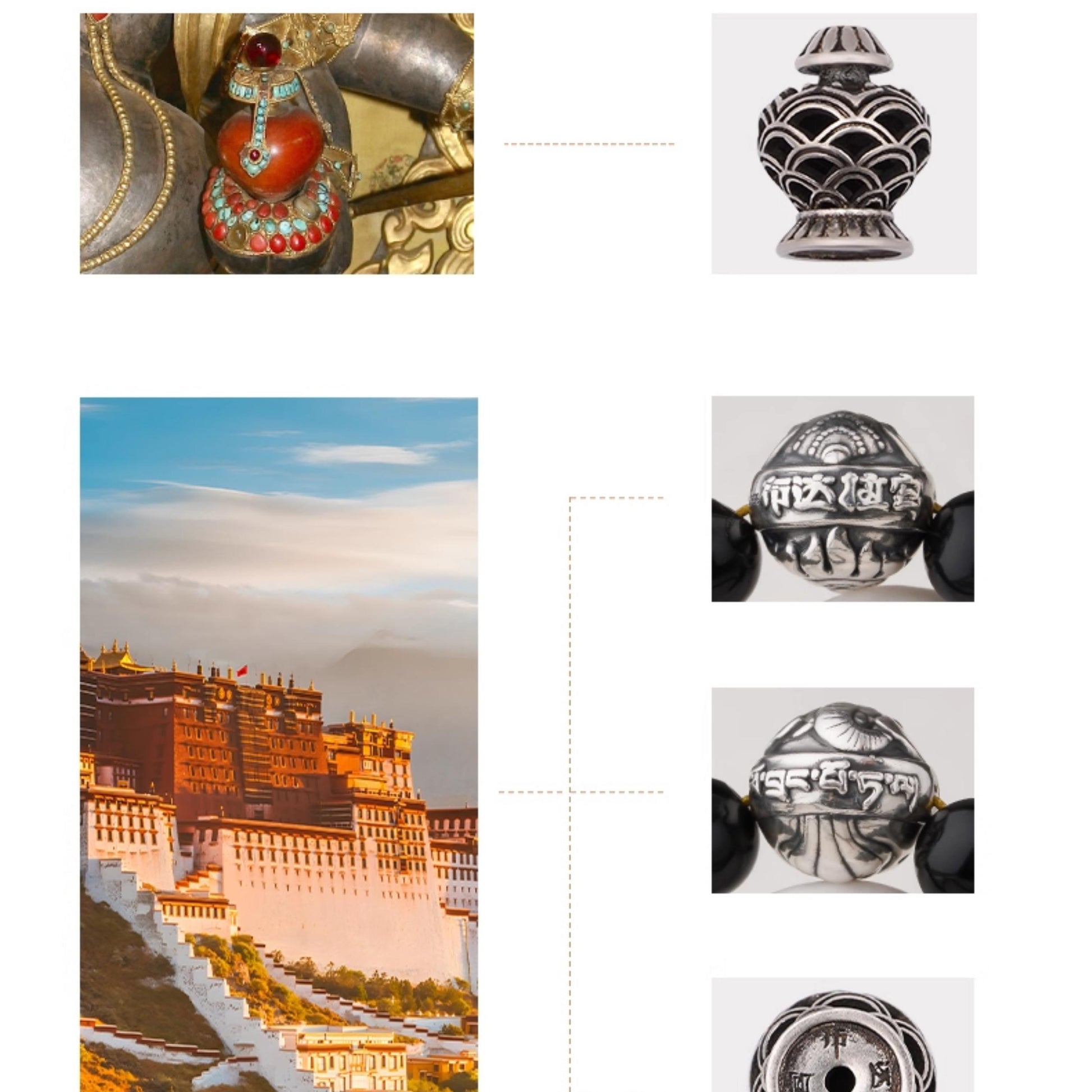 Tibetan Buddhist mala with obsidian beads, Bodhi seeds and agate three-way connector.