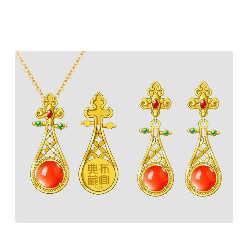 Artisan handmade earrings combining red agate and 925 silver for timeless spiritual beauty.