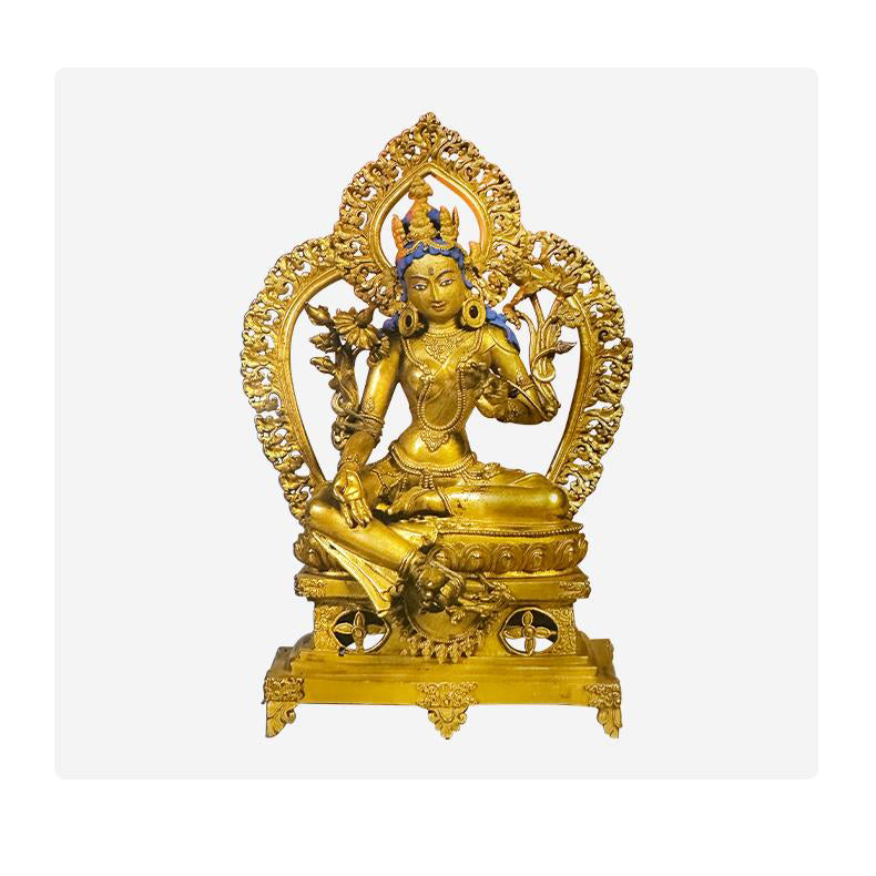 Silver Tibetan Thangka jewelry piece inspired by sacred Buddhist art.