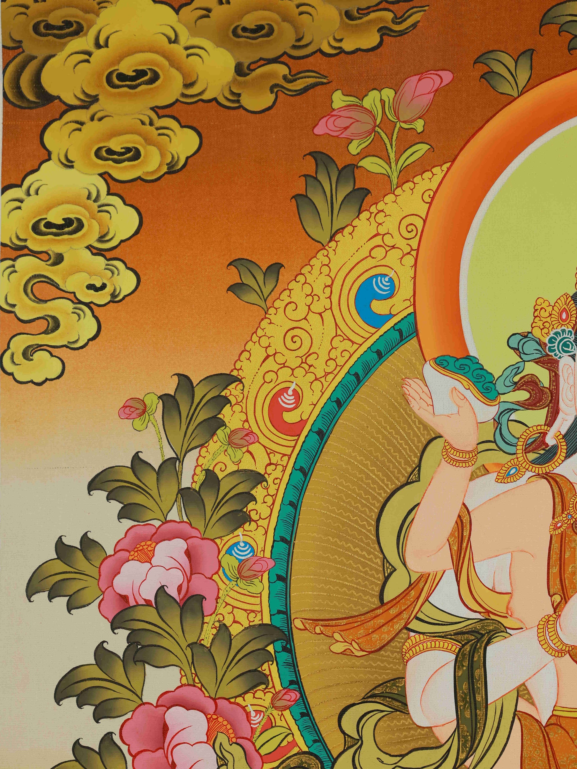 Handmade Tibetan Thangka of Yab-Yum Vajrasattva – authentic Buddhist art for spiritual practice and meditation.