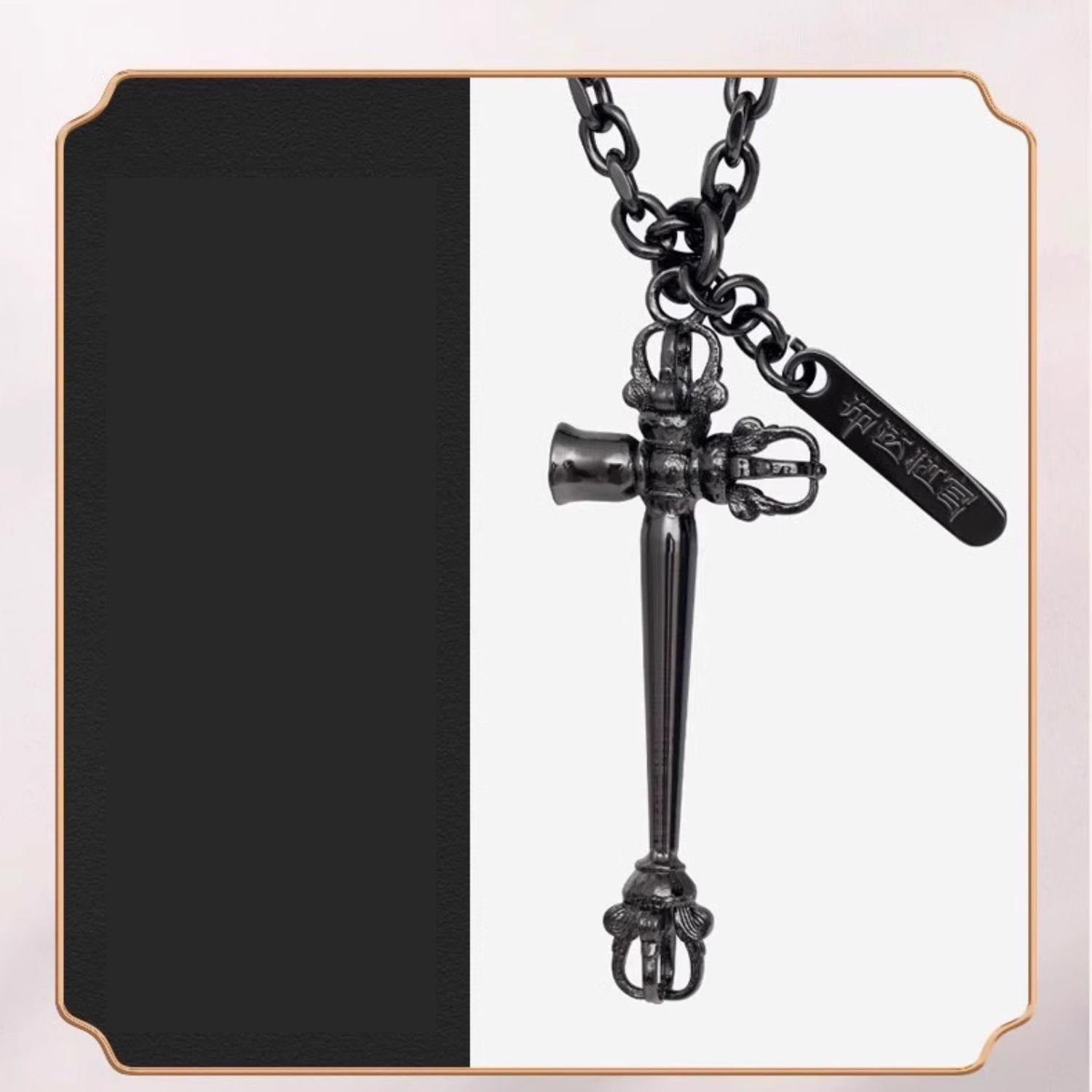 Tibetan gunmetal pendant necklace designed for balance and inner harmony.